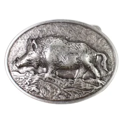Silberne Trachten Gürtelschnalle Wildschwein Buckle für 4 cm Gürtel