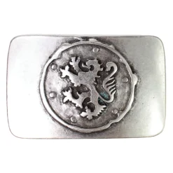 Silberne Trachtengürtelschnalle, Bayerischer Löwe, 4 cm Gürtel
