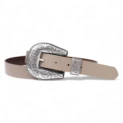 SILVERSMITH Ledergürtel für Damen, Western Gürtel, silber, 3 cm