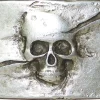 SKULL II Totenkopf Gürtelschnalle 4 cm silber Skull Buckle