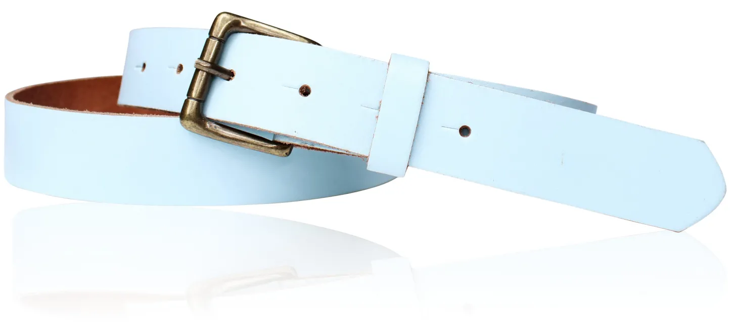 Sportiver Damen Ledergürtel 2,8 cm, Gürtelschnalle messingfarbig, echt Leder