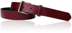 Sportiver Damen Ledergürtel 2,8 cm, Gürtelschnalle messingfarbig, echt Leder