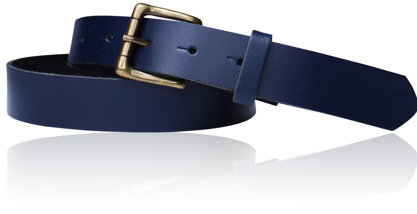 Sportiver Damen Ledergürtel 2,8 cm, Gürtelschnalle messingfarbig, echt Leder