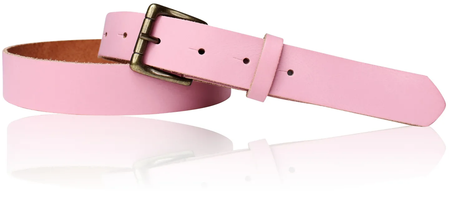 Sportiver Damen Ledergürtel 2,8 cm, Gürtelschnalle messingfarbig, echt Leder