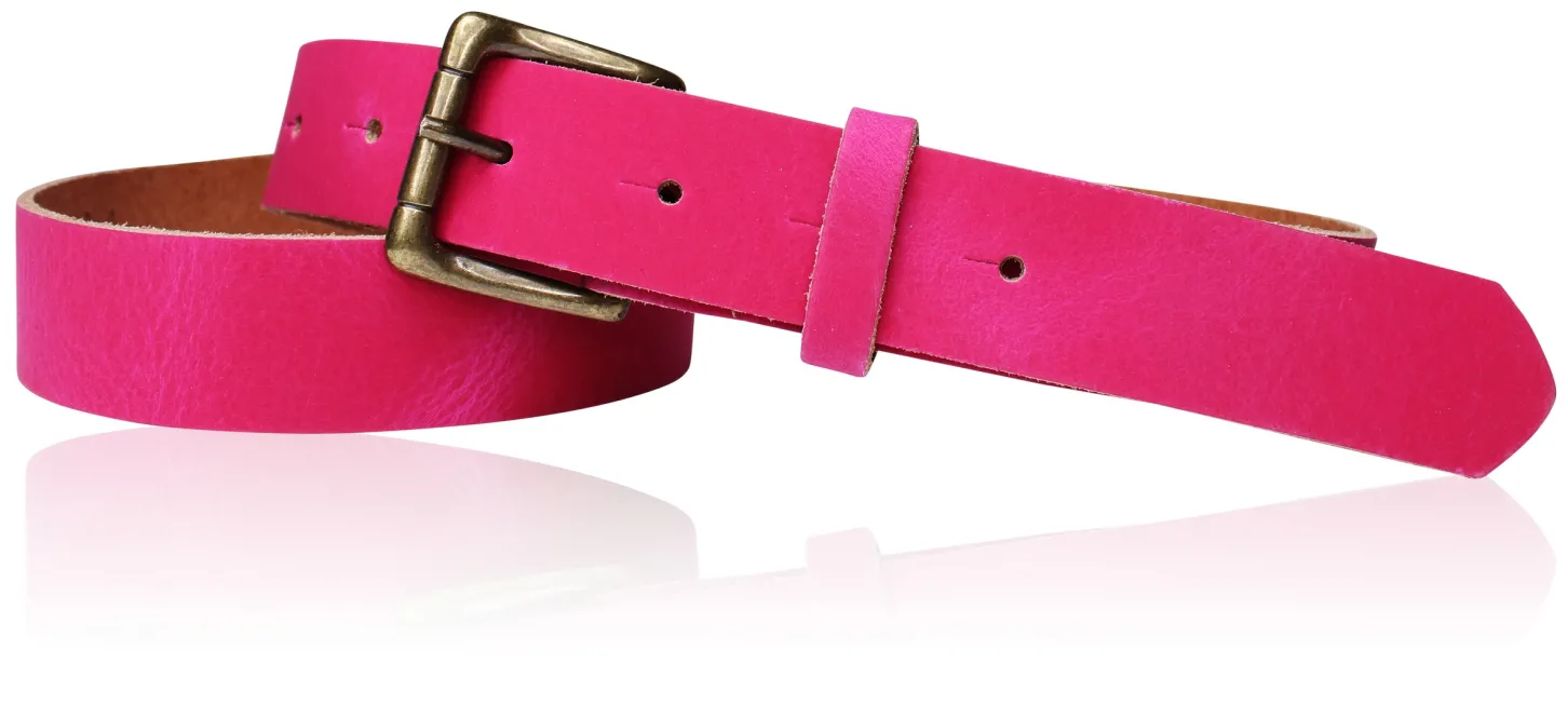 Sportiver Damen Ledergürtel 2,8 cm, Gürtelschnalle messingfarbig, echt Leder