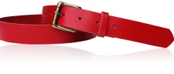 Sportiver Damen Ledergürtel 2,8 cm, Gürtelschnalle messingfarbig, echt Leder