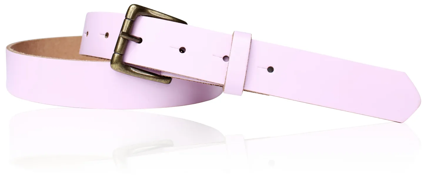 Sportiver Damen Ledergürtel 2,8 cm, Gürtelschnalle messingfarbig, echt Leder