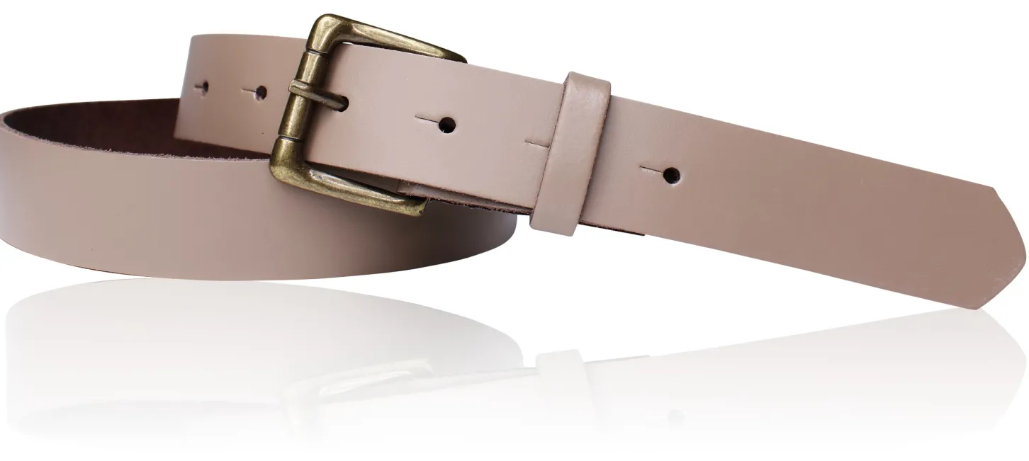 Sportiver Damen Ledergürtel 2,8 cm, Gürtelschnalle messingfarbig, echt Leder