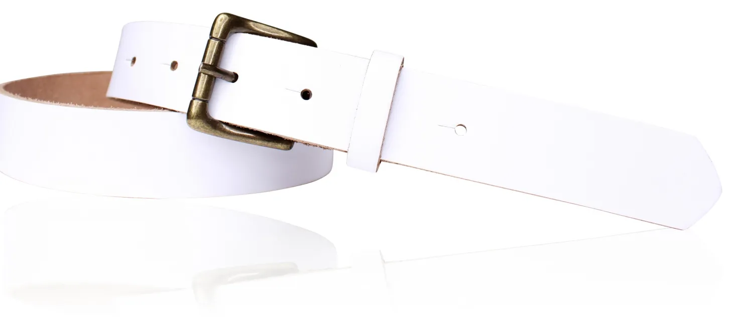 Sportiver Damen Ledergürtel 2,8 cm, Gürtelschnalle messingfarbig, echt Leder