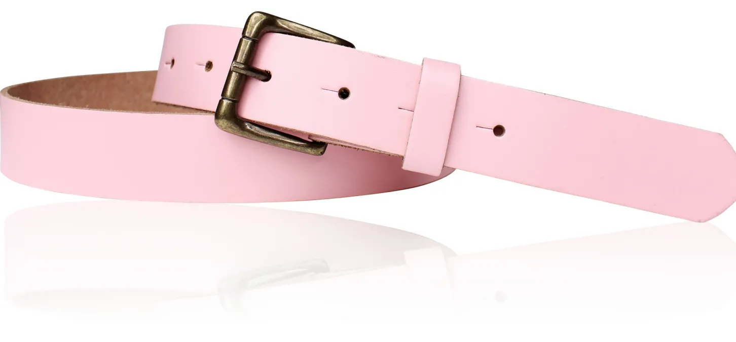Sportiver Damen Ledergürtel 2,8 cm, Gürtelschnalle messingfarbig, echt Leder