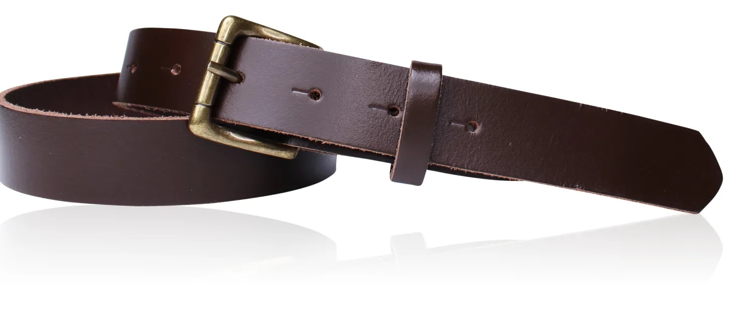 Sportiver Damen Ledergürtel 2,8 cm, Gürtelschnalle messingfarbig, echt Leder
