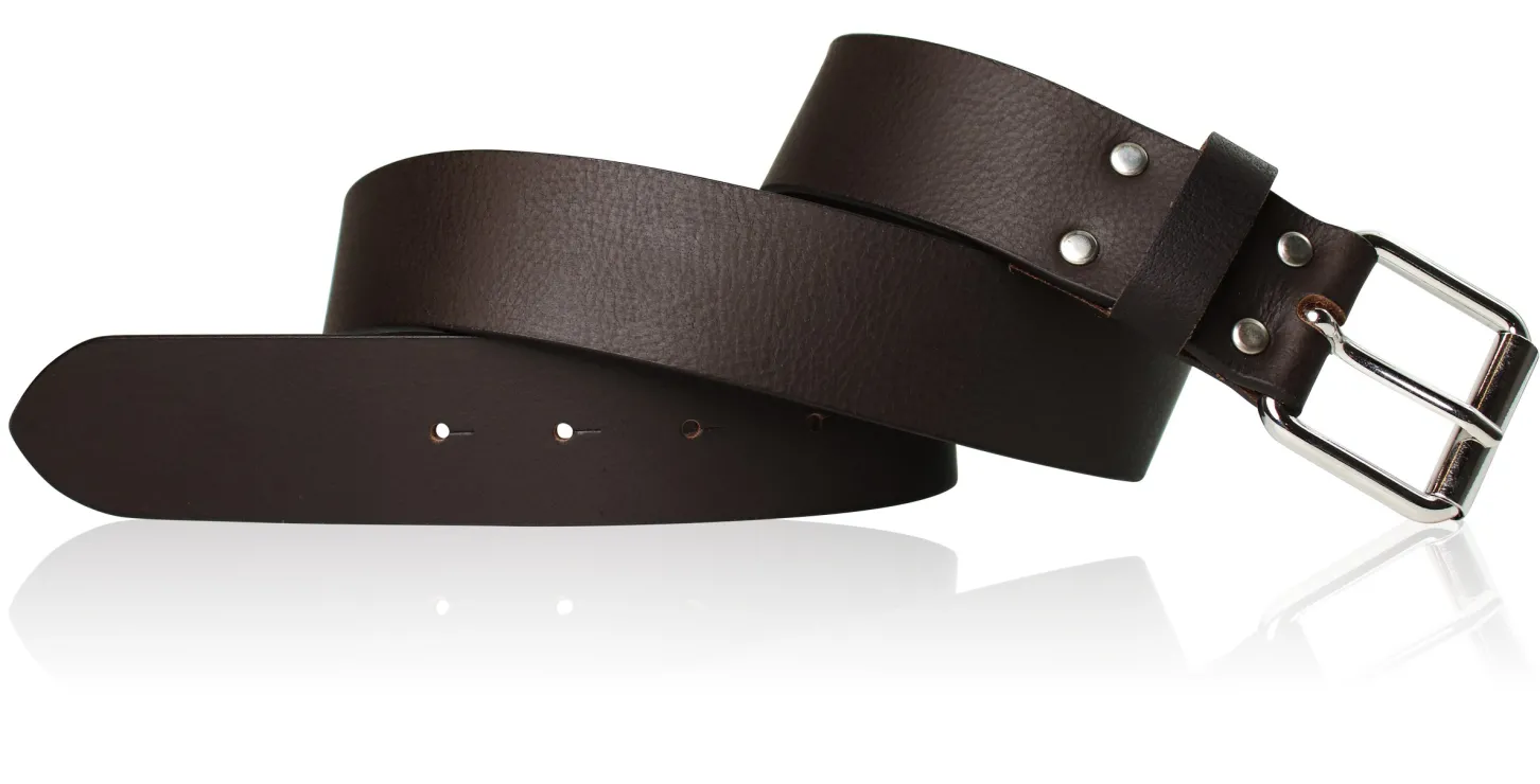 STAHL: every day belt 4 cm aus Büffelleder, Bruchlast 350 kg, Stahlschnalle