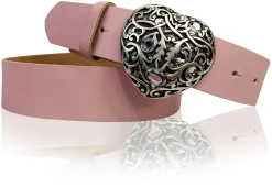 SWEETHEART: Gürtel mit funkelnder Strass Herz Gürtelschnalle 3,5 cm