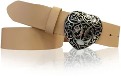 SWEETHEART: Gürtel mit funkelnder Strass Herz Gürtelschnalle 3,5 cm