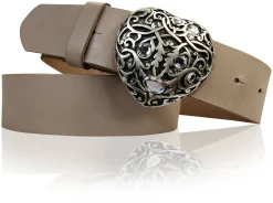 SWEETHEART: Gürtel mit funkelnder Strass Herz Gürtelschnalle 3,5 cm