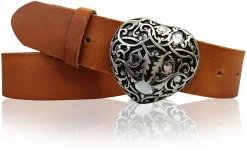 SWEETHEART: Gürtel mit funkelnder Strass Herz Gürtelschnalle 3,5 cm