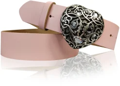 SWEETHEART: Gürtel mit funkelnder Strass Herz Gürtelschnalle 3,5 cm