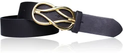 TOLEDO Damen Ledergürtel 4 cm mit goldener Schmuckschnalle, echt vergoldet