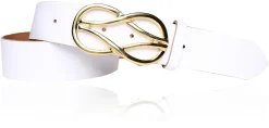 TOLEDO Damen Ledergürtel 4 cm mit goldener Schmuckschnalle, echt vergoldet