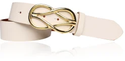 TOLEDO Damen Ledergürtel 4 cm mit goldener Schmuckschnalle, echt vergoldet