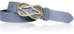 TOLEDO Damen Ledergürtel 4 cm mit goldener Schmuckschnalle, echt vergoldet
