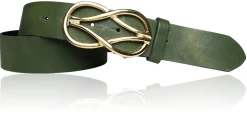 TOLEDO Damen Ledergürtel 4 cm mit goldener Schmuckschnalle, echt vergoldet