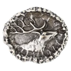 Trachten Gürtelschnalle Hirschkopf altsilber 4 cm