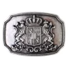 Trachtengürtelschnalle altsilber, Bayerisches Wappen Trachten Buckle für 4 cm Gürtel