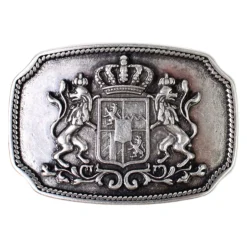 Trachtengürtelschnalle altsilber, Bayerisches Wappen Trachten Buckle für 4 cm Gürtel
