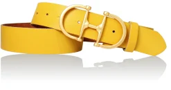 TURF-FEVER Damen Ledergürtel 4 cm mit goldener Schmuckschnalle, echt vergoldet, Horse-bit Gürtelschnalle