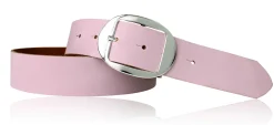 VANCOUVER: sportlicher Damen Ledergürtel 4 cm mit ovaler Gürtelschnalle in silber, echt Ledergürtel