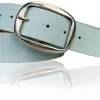 VARESE modischer Damen Ledergürtel, 4 cm, Altsilberschnalle viele Farben, echt Leder