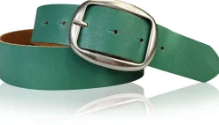 VARESE modischer Damen Ledergürtel, 4 cm, Altsilberschnalle viele Farben, echt Leder