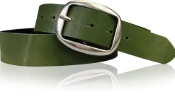 VARESE modischer Damen Ledergürtel, 4 cm, Altsilberschnalle viele Farben, echt Leder