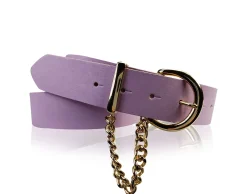 VITTORIA: Damen Ledergürtel 4 cm mit goldener Kette und Gürtelschnalle, echt Ledergürtel plastikfrei