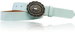 ZÜRS Landhaus Gürtel Damen 3 cm verzierte Gürtelschnalle echt Leder