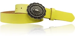 ZÜRS Landhaus Gürtel Damen 3 cm verzierte Gürtelschnalle echt Leder